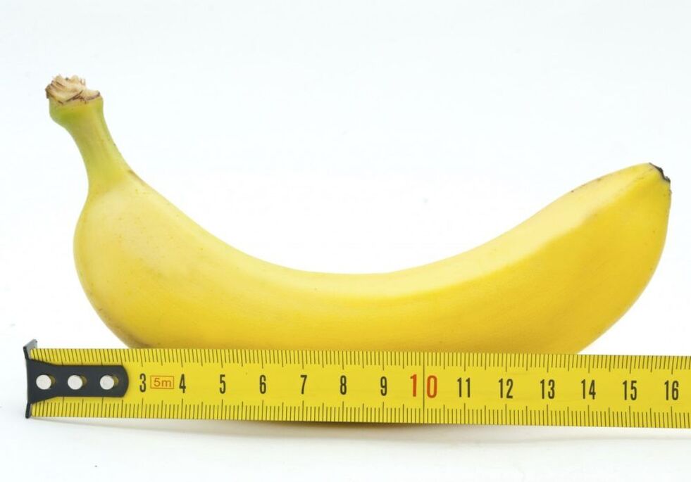 measuring penis size with an example of a banana